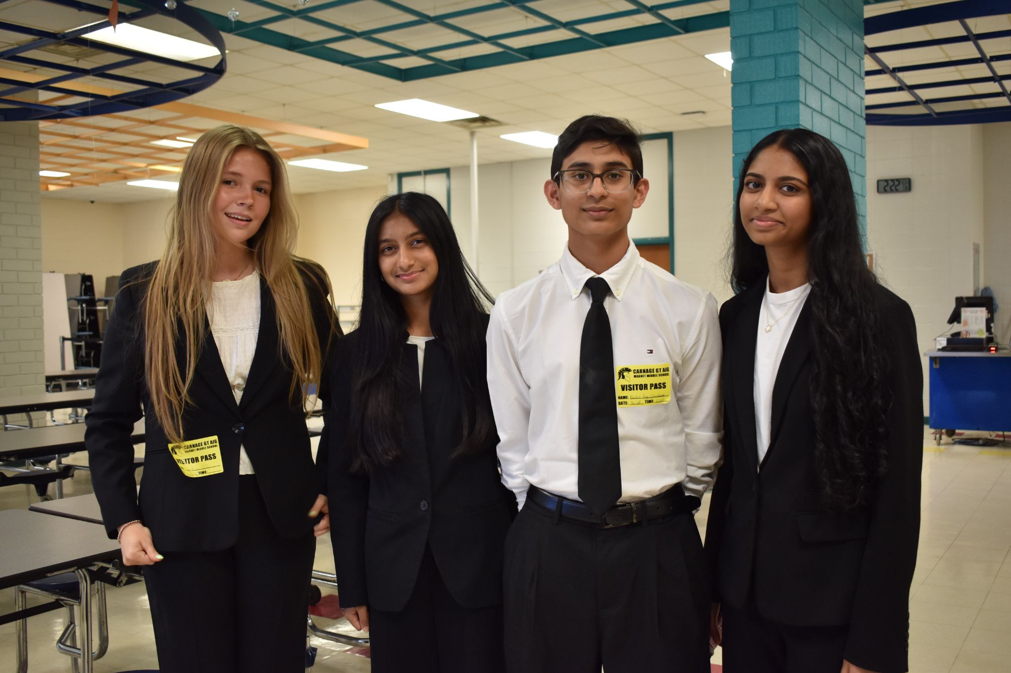 Four BFF chapter members at Carnage Middle School.