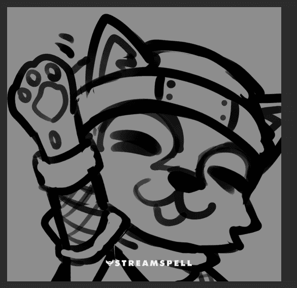 Early custom wolf character design for Martin’s Wolsfen stream identity