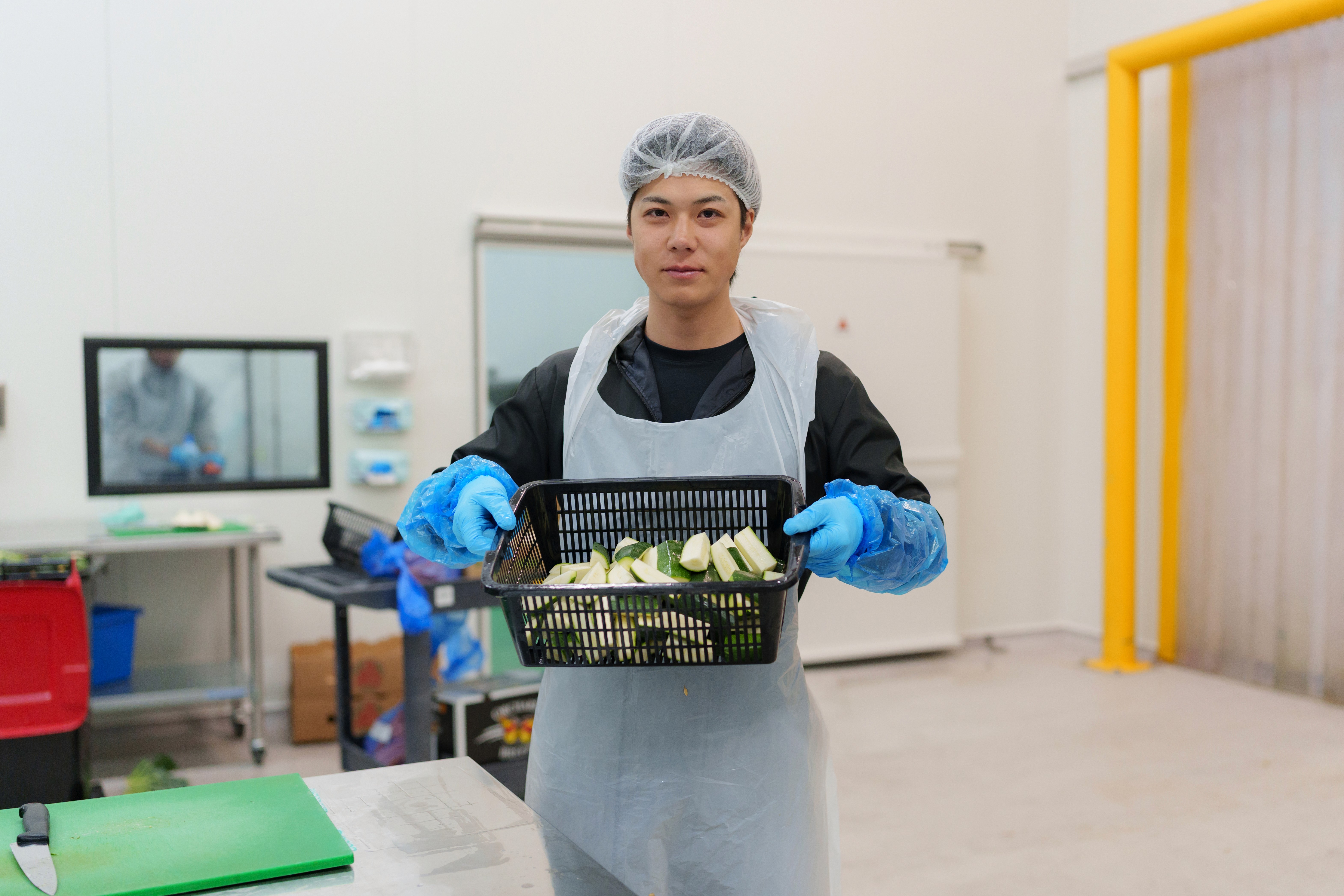 Drone view of a transportation truck depot.