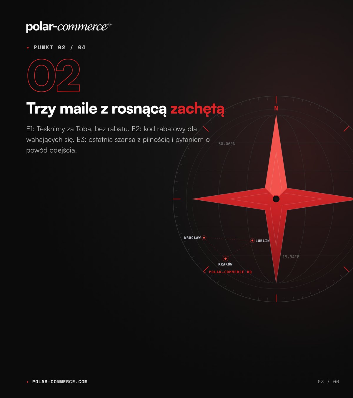 Trzy maile z rosnącą zachętą