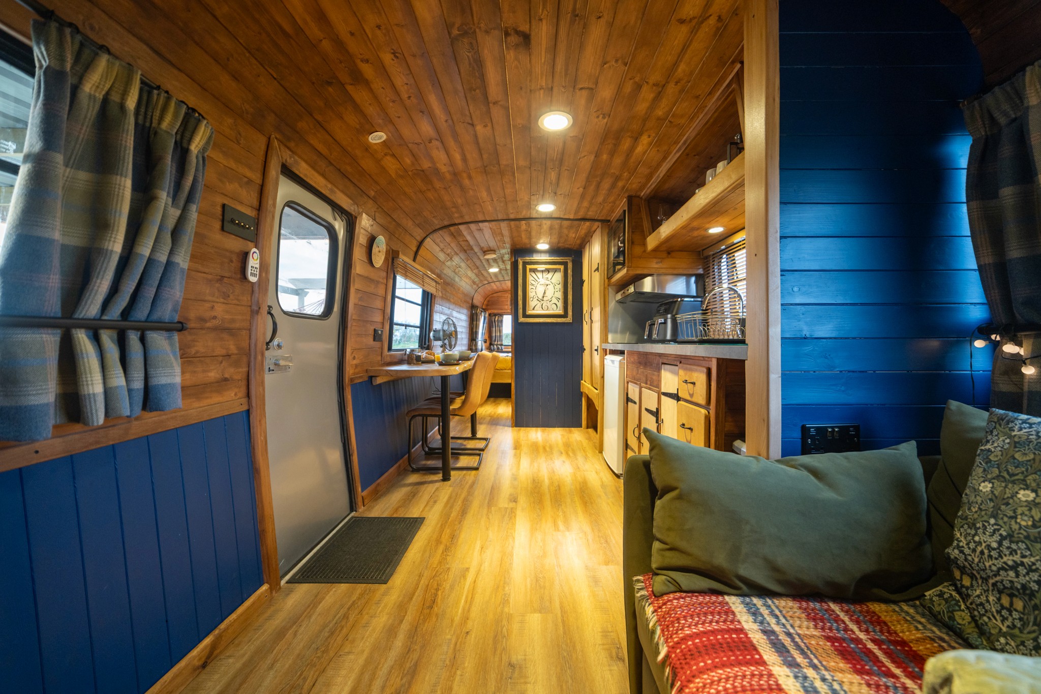 Inside Airstream glamping unit