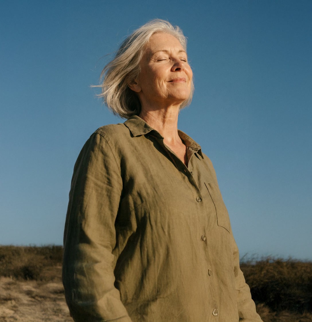 Healthy aging woman representing risk detection insights from executive physical and preventive health screening