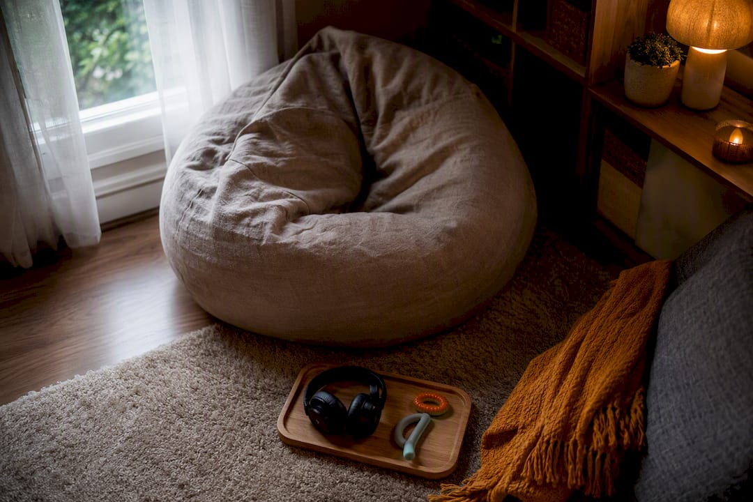 Low-arousal corner with sensory tools