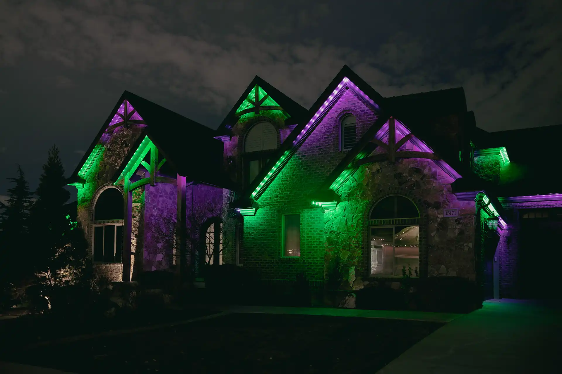 Luxury estate with full permanent LED lighting