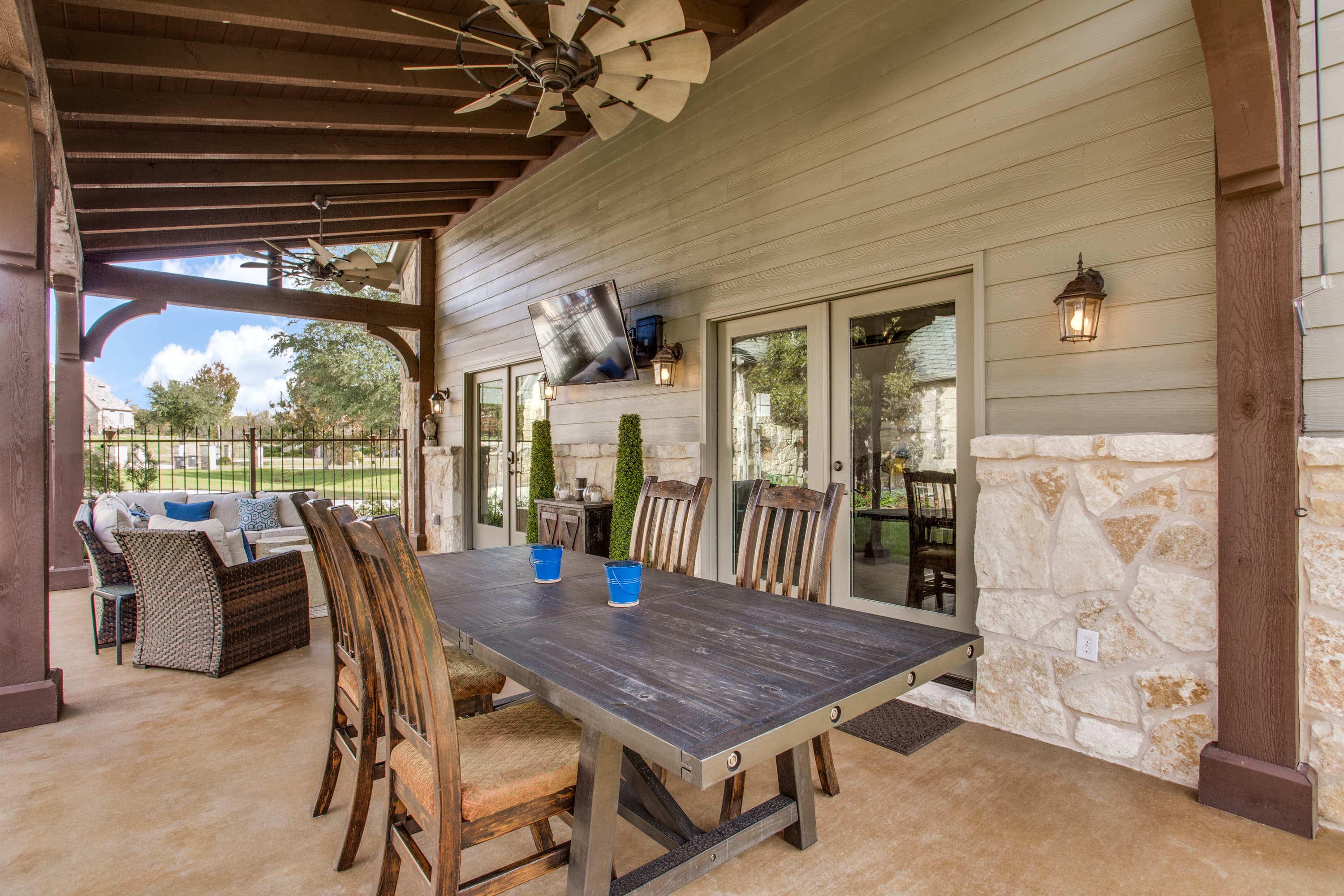 luxury man cave patio construction
