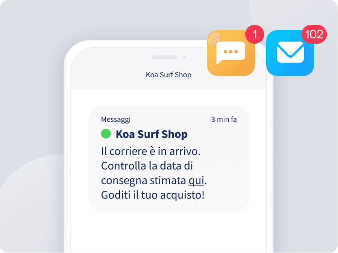 Proactive delivery messages via SMS