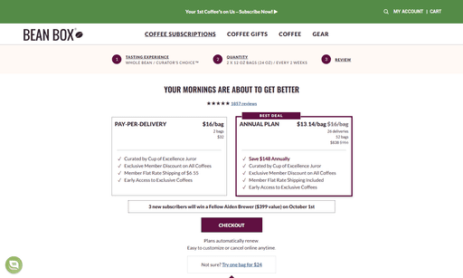 specialty coffee subscription e-commerce
