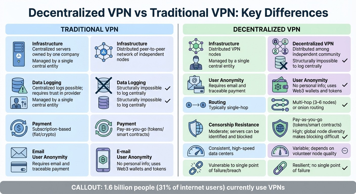 Decentralized VPN vs Traditional VPN: Key Differences in Privacy and Security