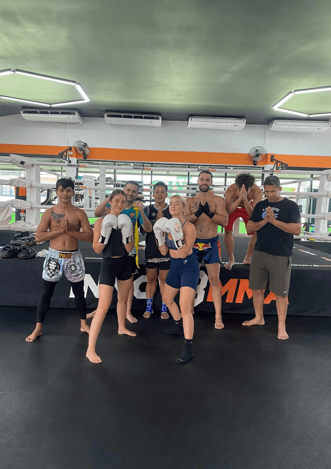 Group shot of Muay Thai fighters at INNOV8 MMA Gym