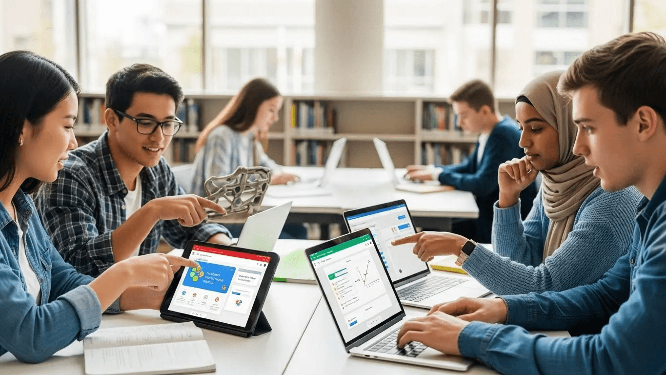 Students collaborating on projects - Best Homework Apps