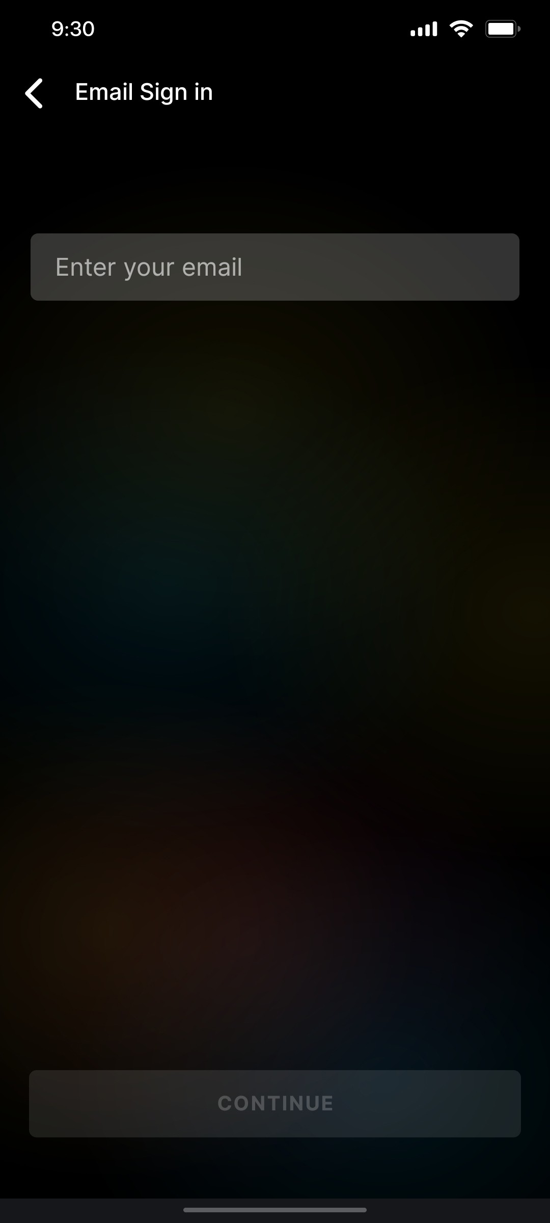 Cult.fit App Email Sign in Screen