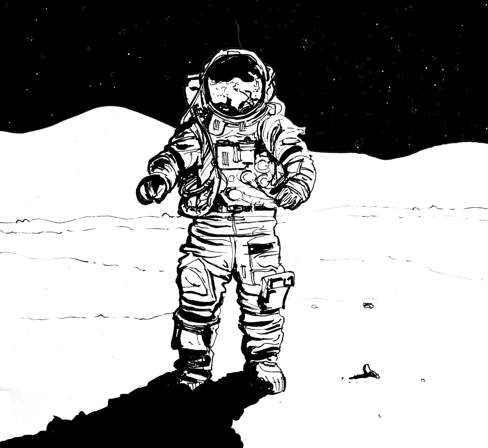 Illustration of astronaut on Moon