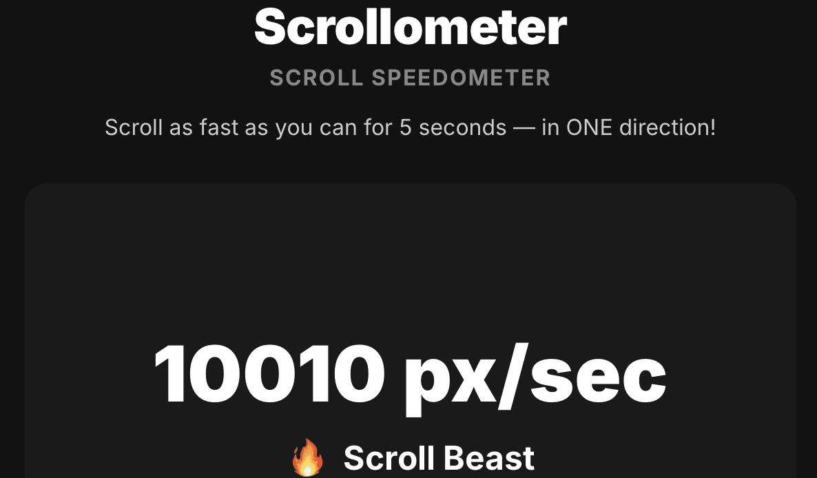 Grock games SCROLL SPEEDOMETER game