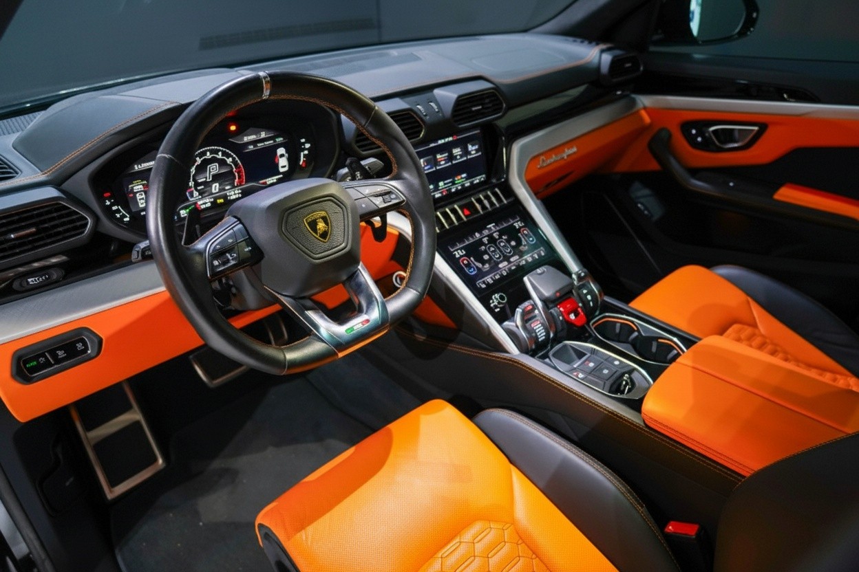 Lamborghini Urus black interior – luxury car rental Dubai