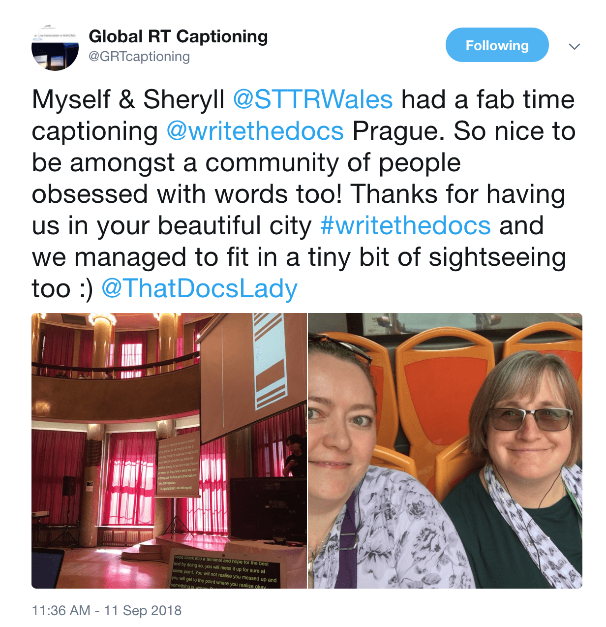 Global RT captioning tweet