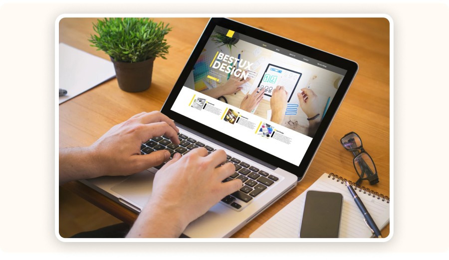 website on a laptop
