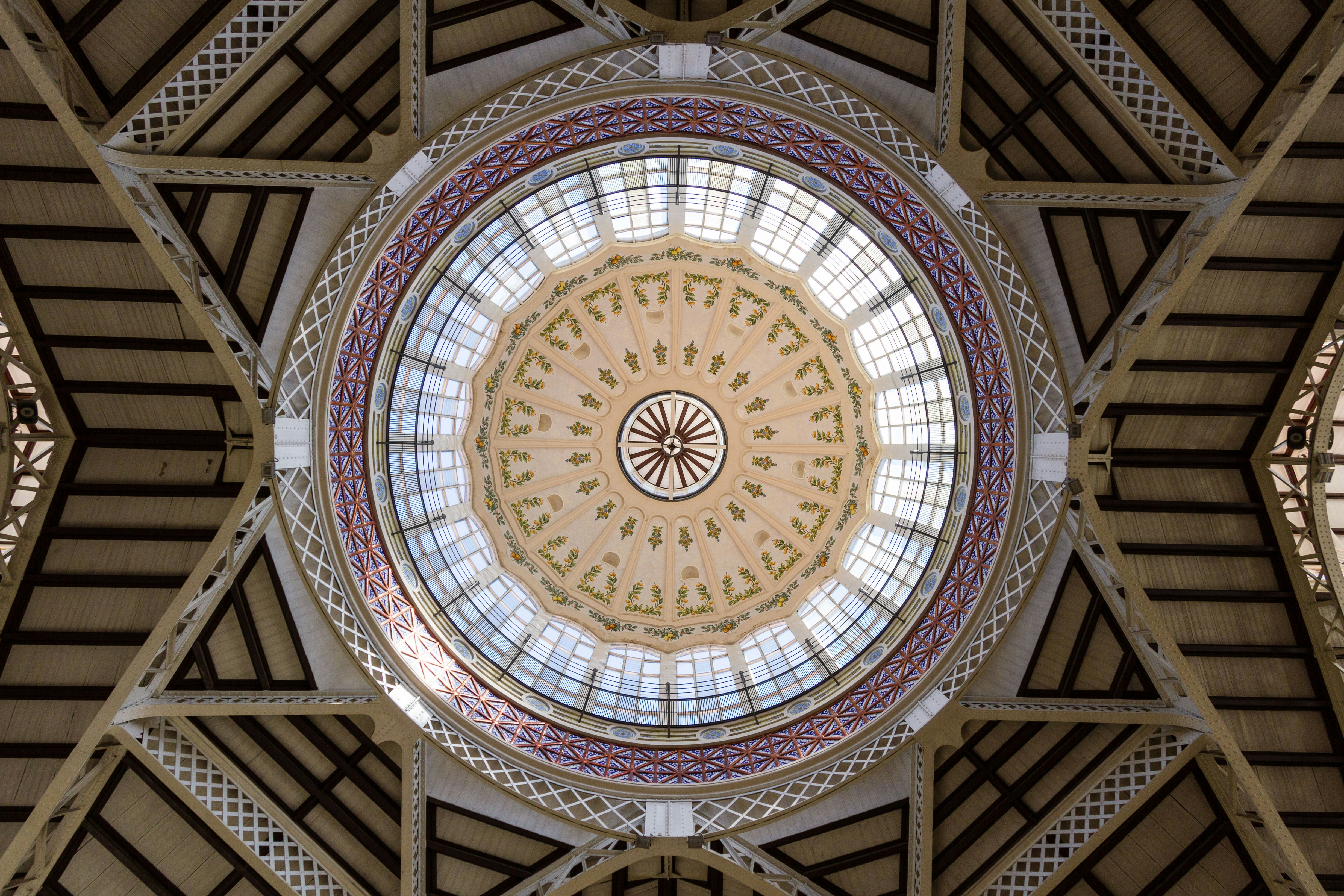 brown and white dome ceiling