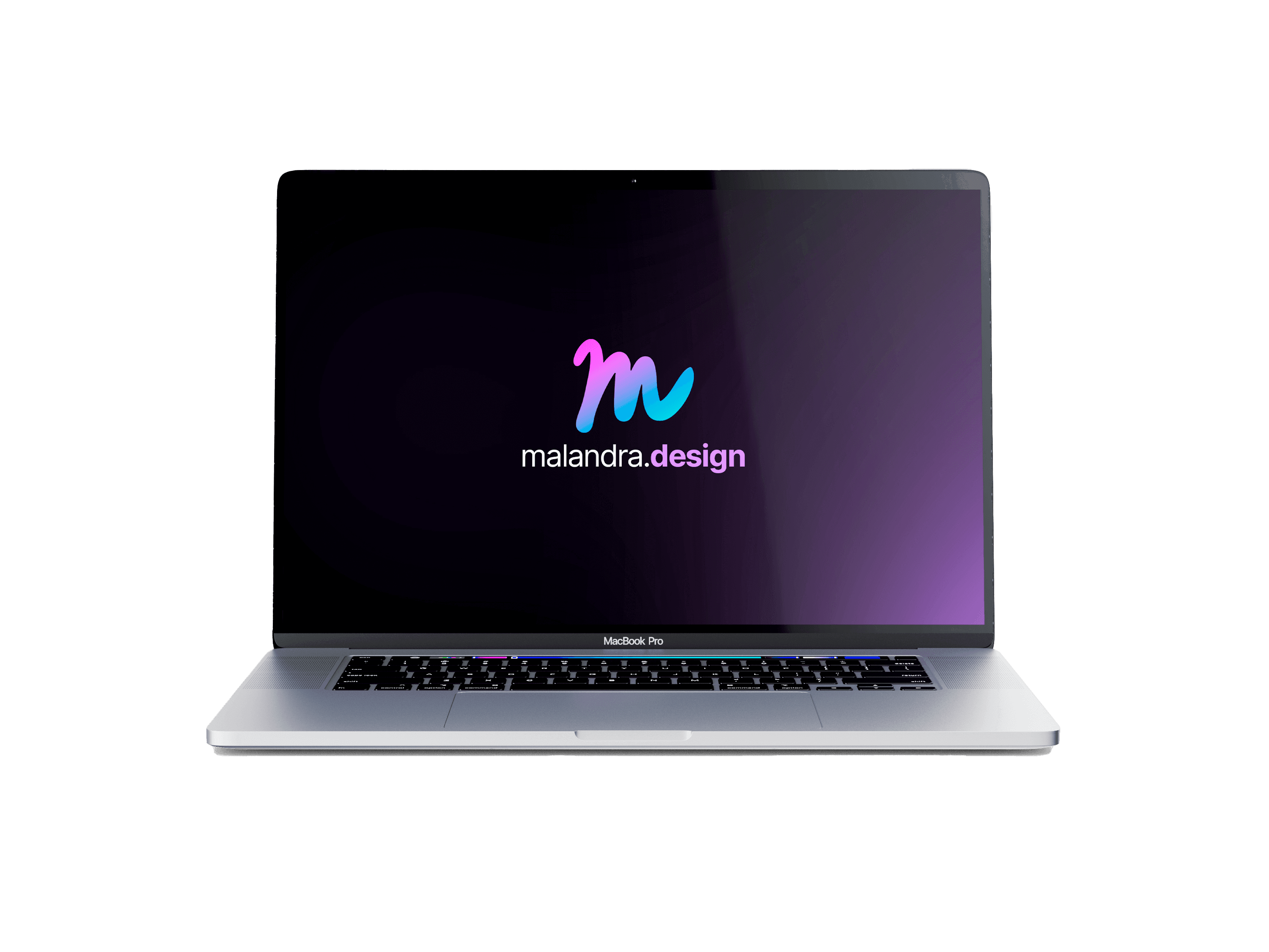 La foto de una laptop con el logotipo de Malandra Design