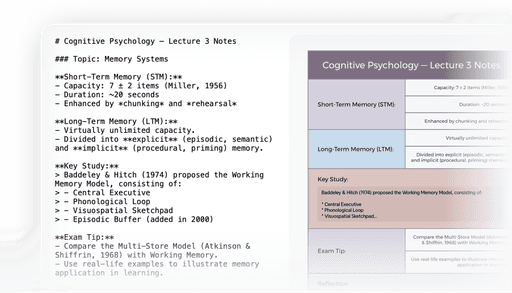 Side-by-side view of a TextBundle document and its converted mind map, showing how TextBundle to Mind Map improves focus by keeping related content organized.