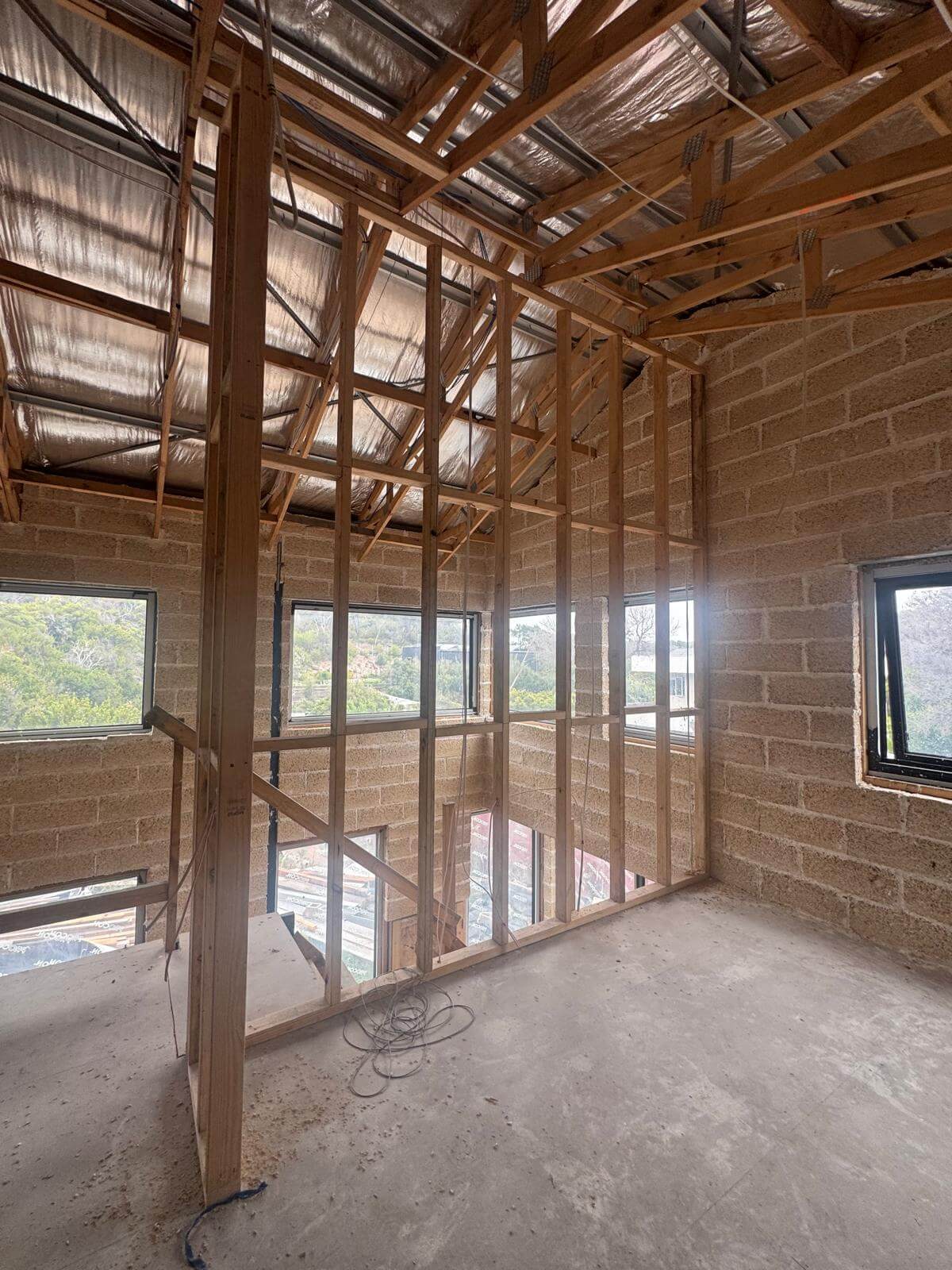 The shed house project during construction
