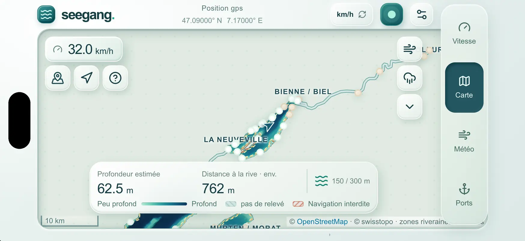 La même carte en mode paysage
