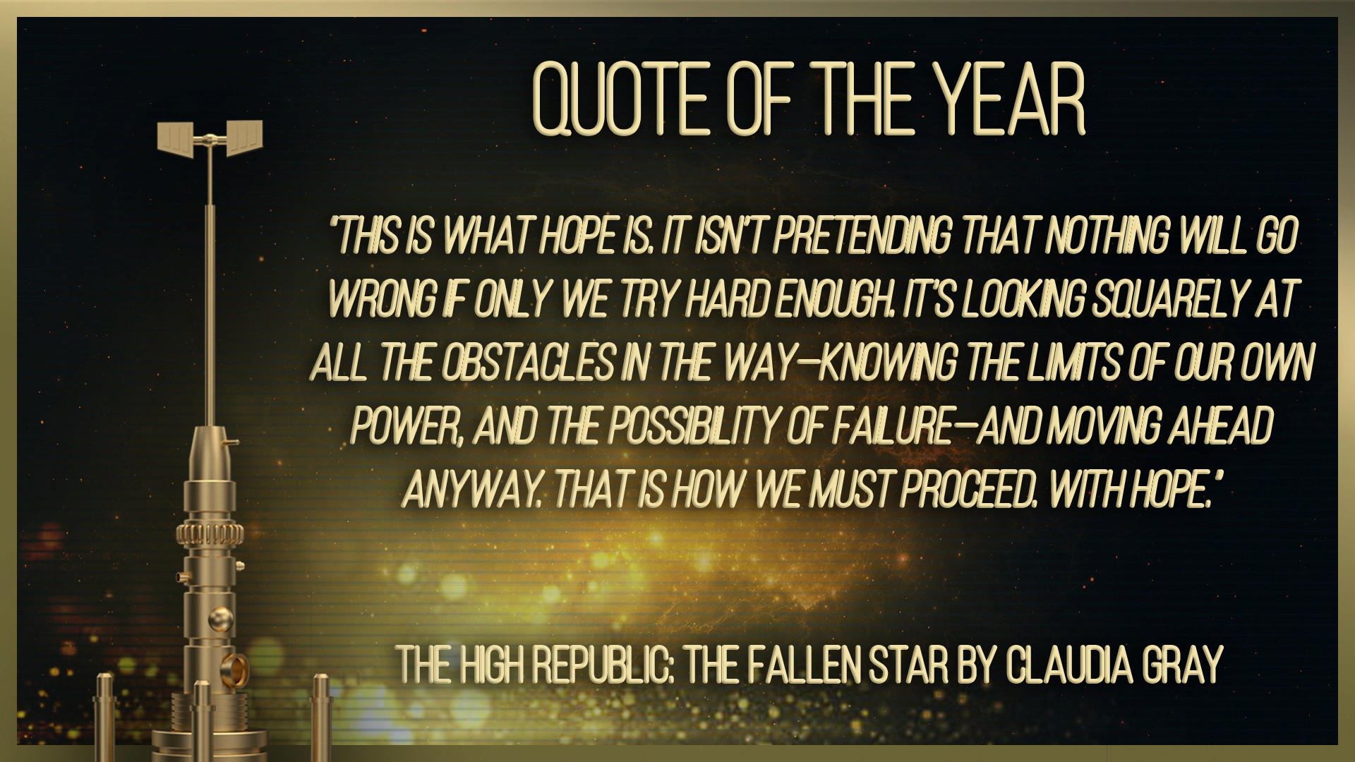 Quote of the Year from The Fallen Star