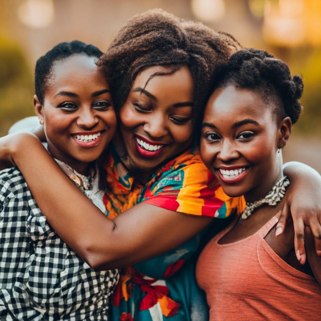 oyful immigrant family embracing each other, celebrating their new life in the United States.
