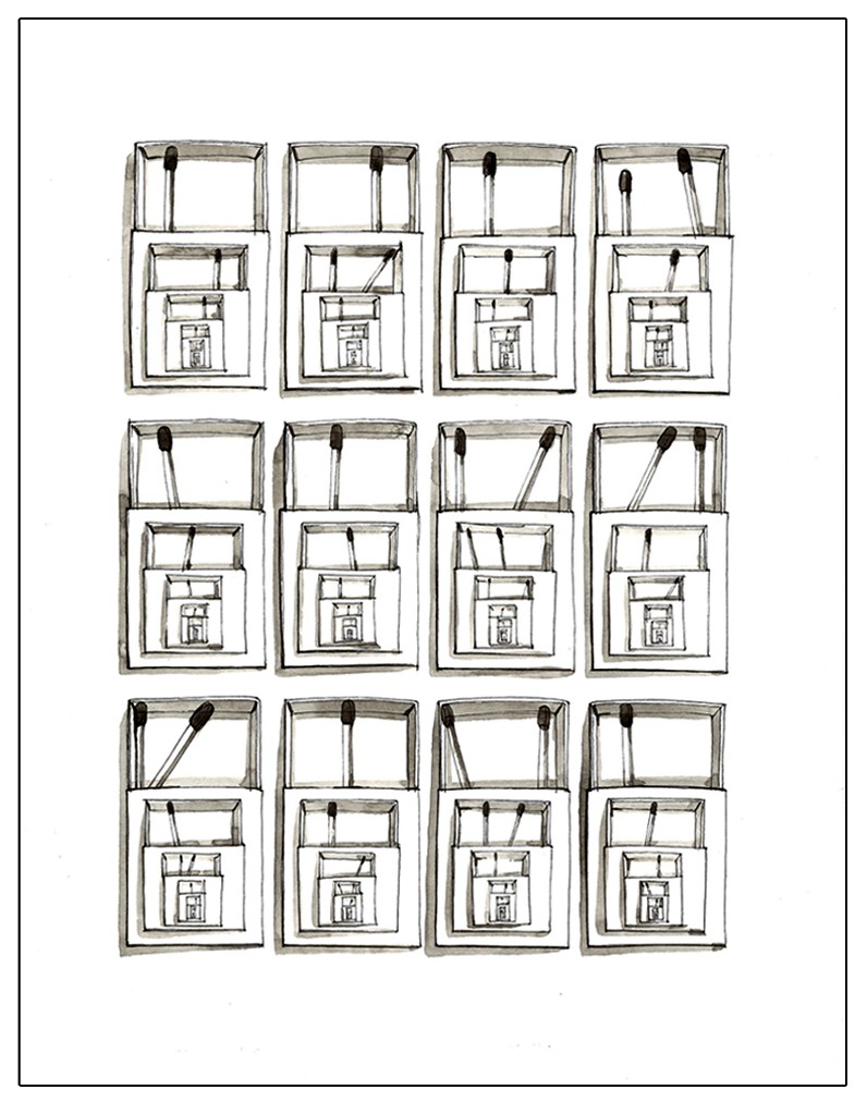 herd of sheep on road painting