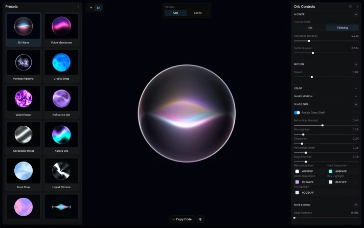 Liquid Orb Editor