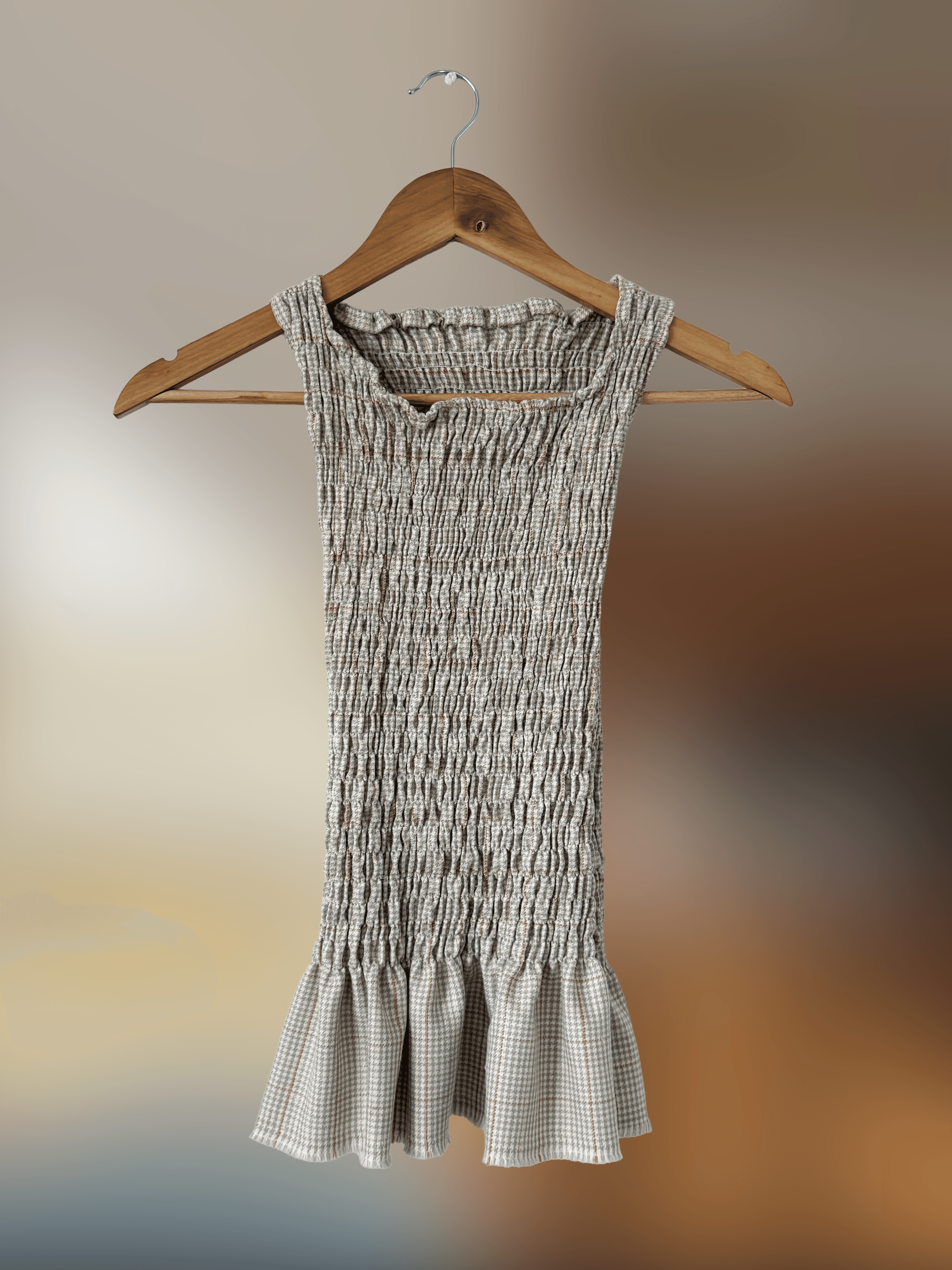 Front of rushed cream top