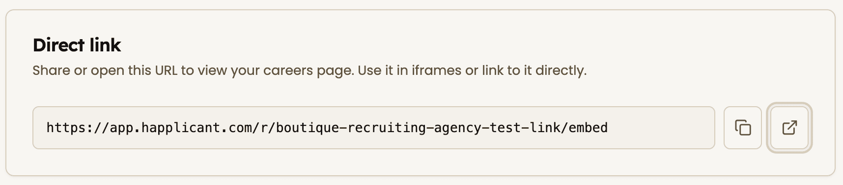 Direct link embedded job lists
