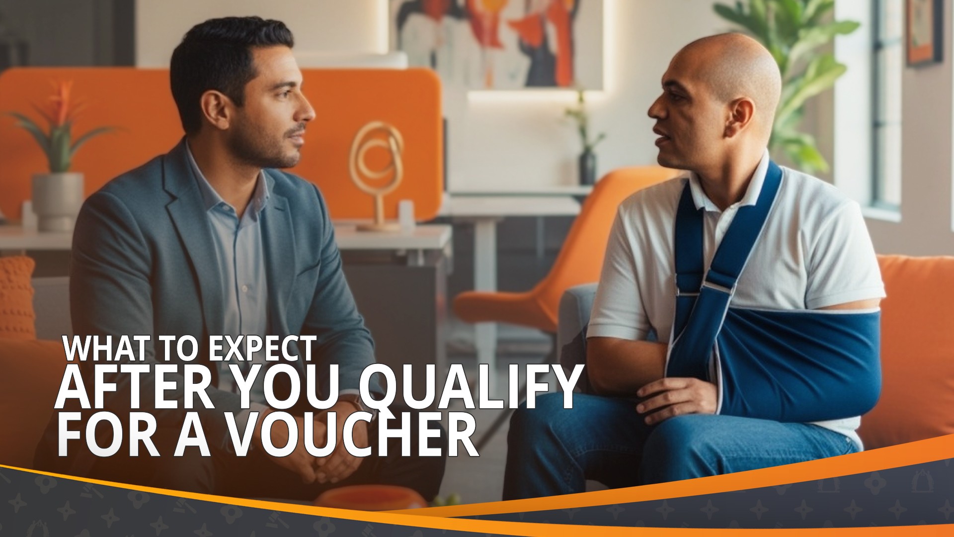 A lawyer and an injured worker talking about what to expect after you qualify for a voucher