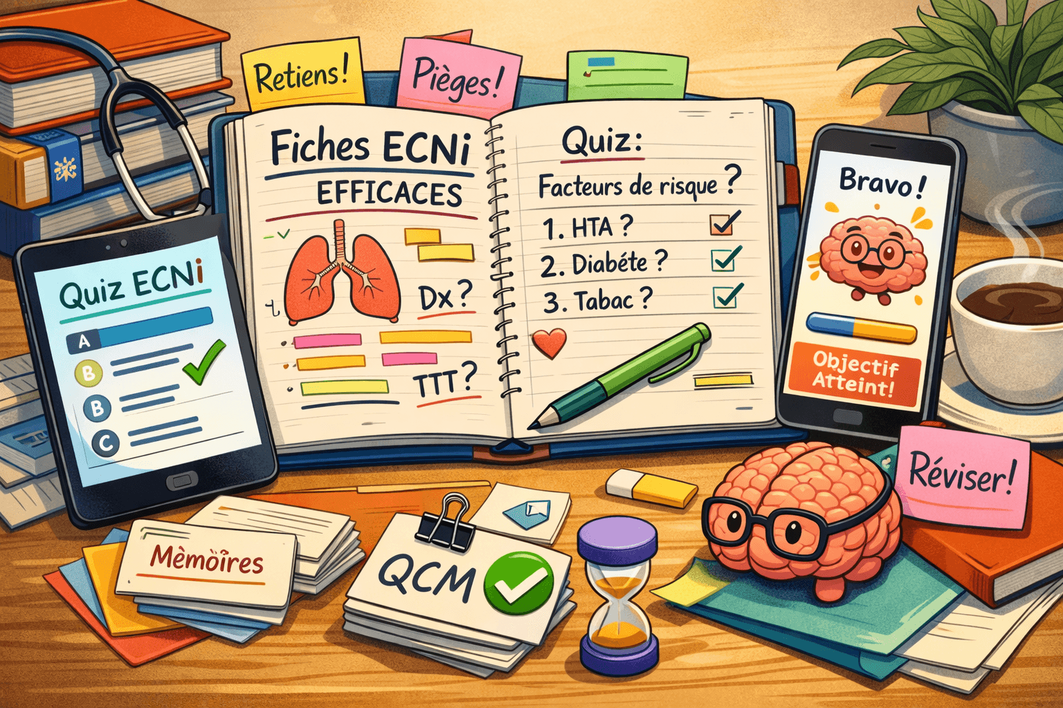 Illustration d’une étudiante sur ordinateur portable utilisant des applications comme Evernote, Notion, Scrivener, Cite This For Me et Koro AI, pour l’article Top 5 applis à connaître pour les étudiants de lettres.