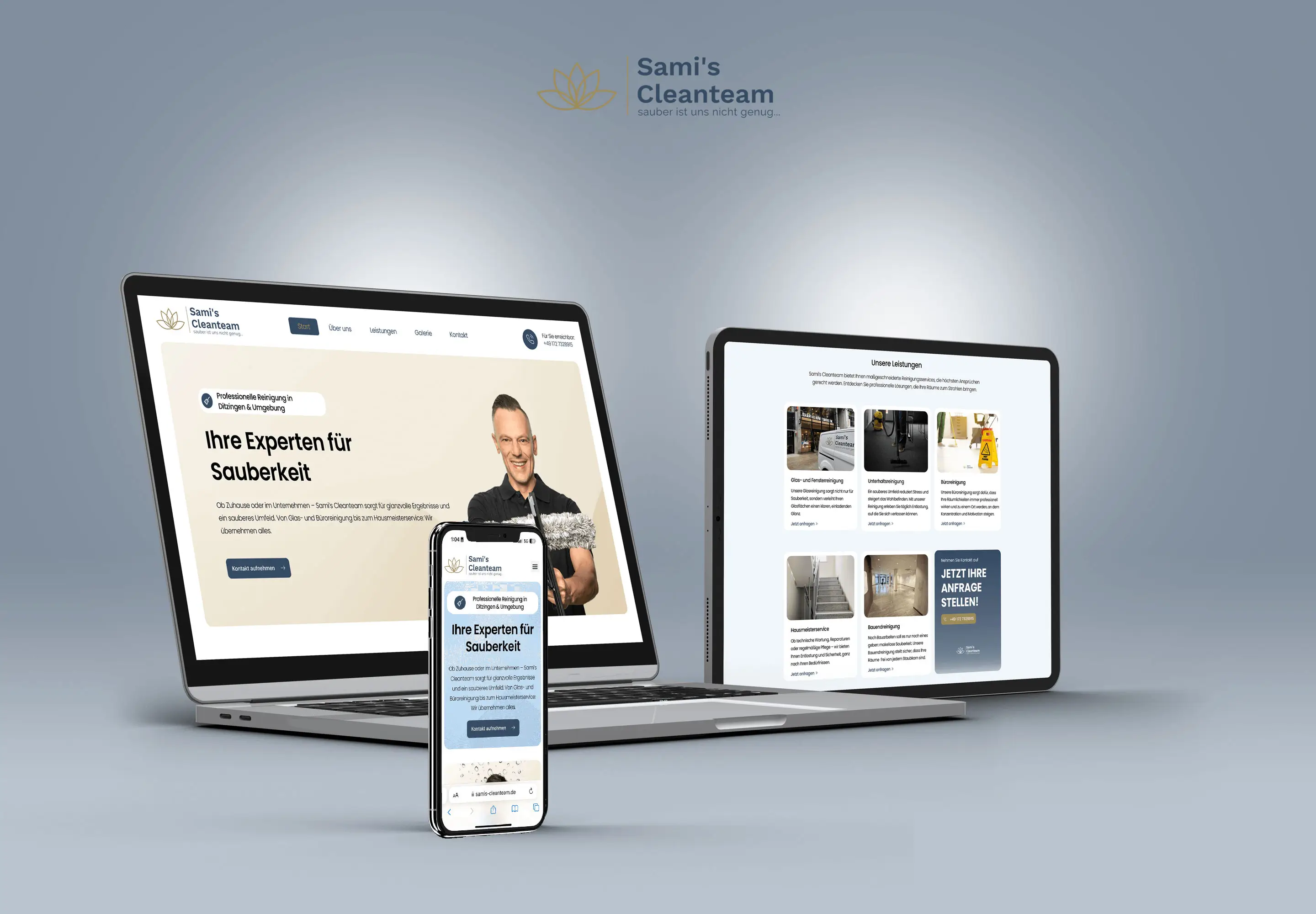 Responsives Webdesign für Sami’s Cleanteam – Reinigungsservice mit klarer Struktur und vertrauensbildender Nutzerführung