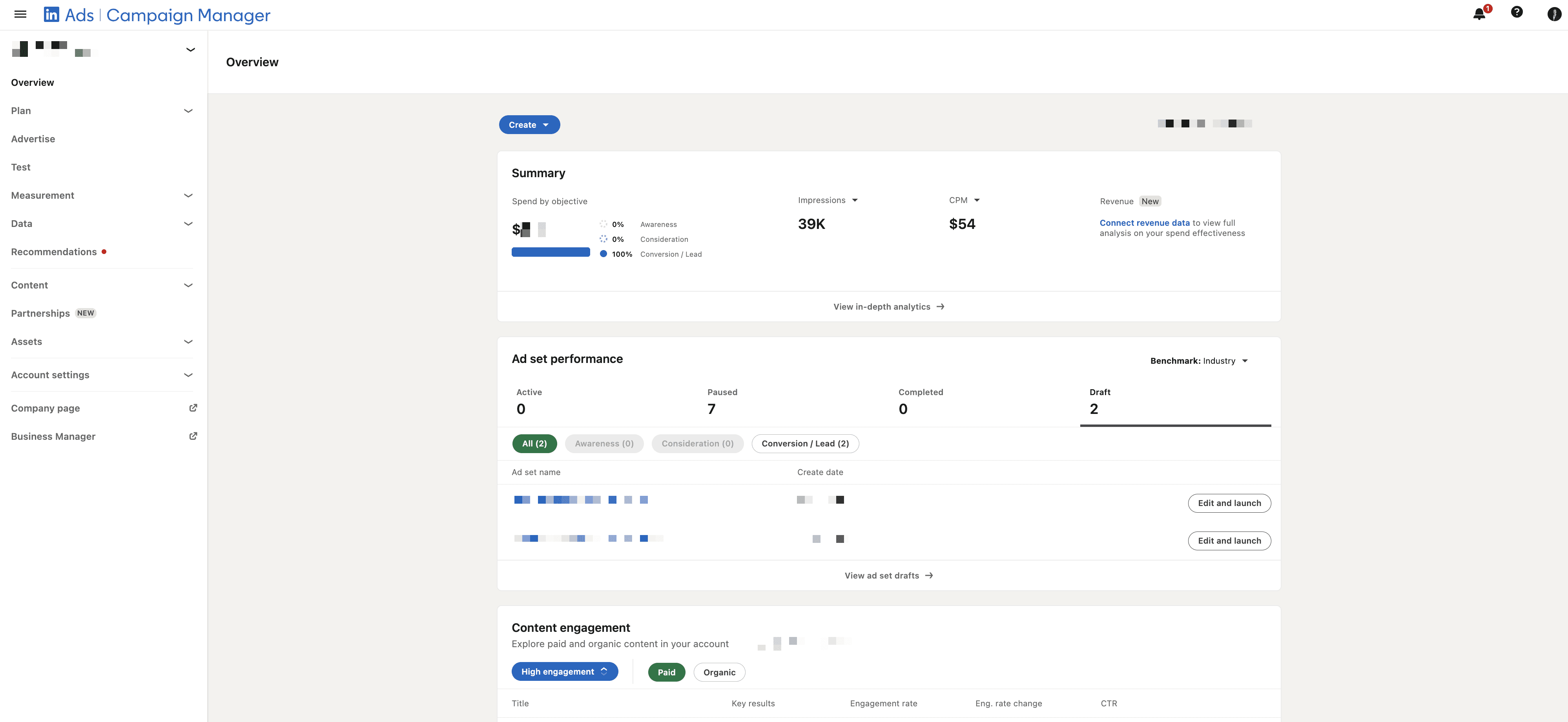 LinkedIn Ads platform overview / Campaign Manager