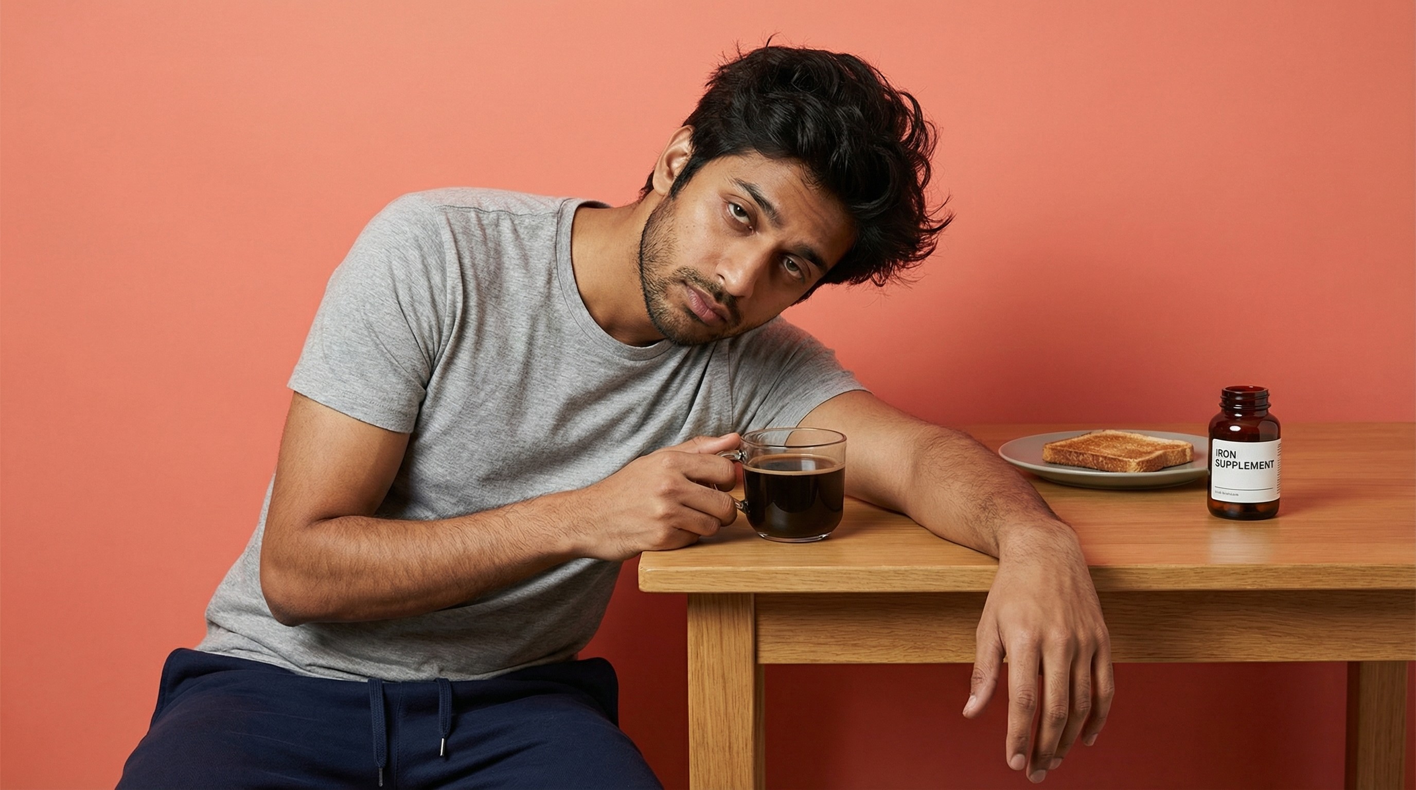 Close-up of lush, dark green leaves, some glossy and wet, against a muted background.