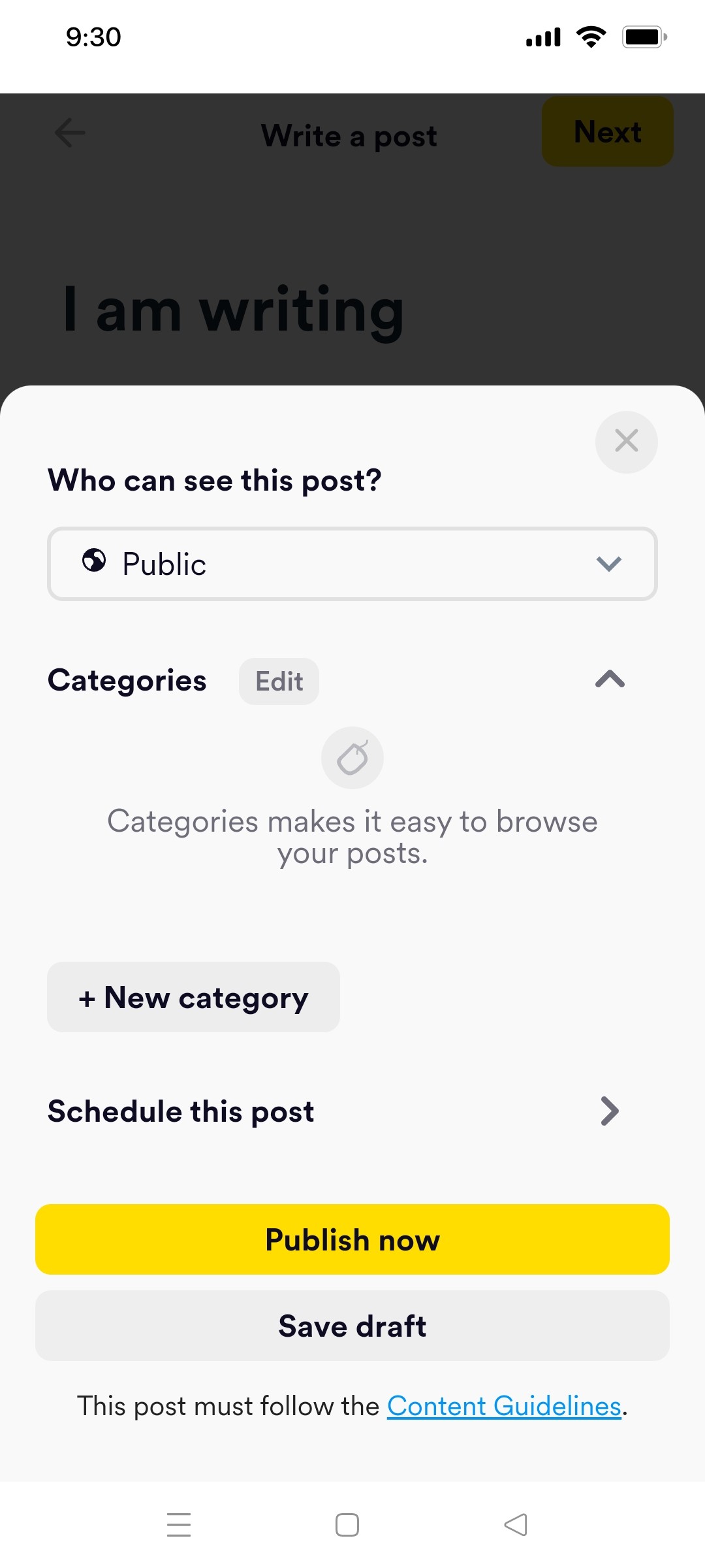 buy me a coffee publish post 2 screen