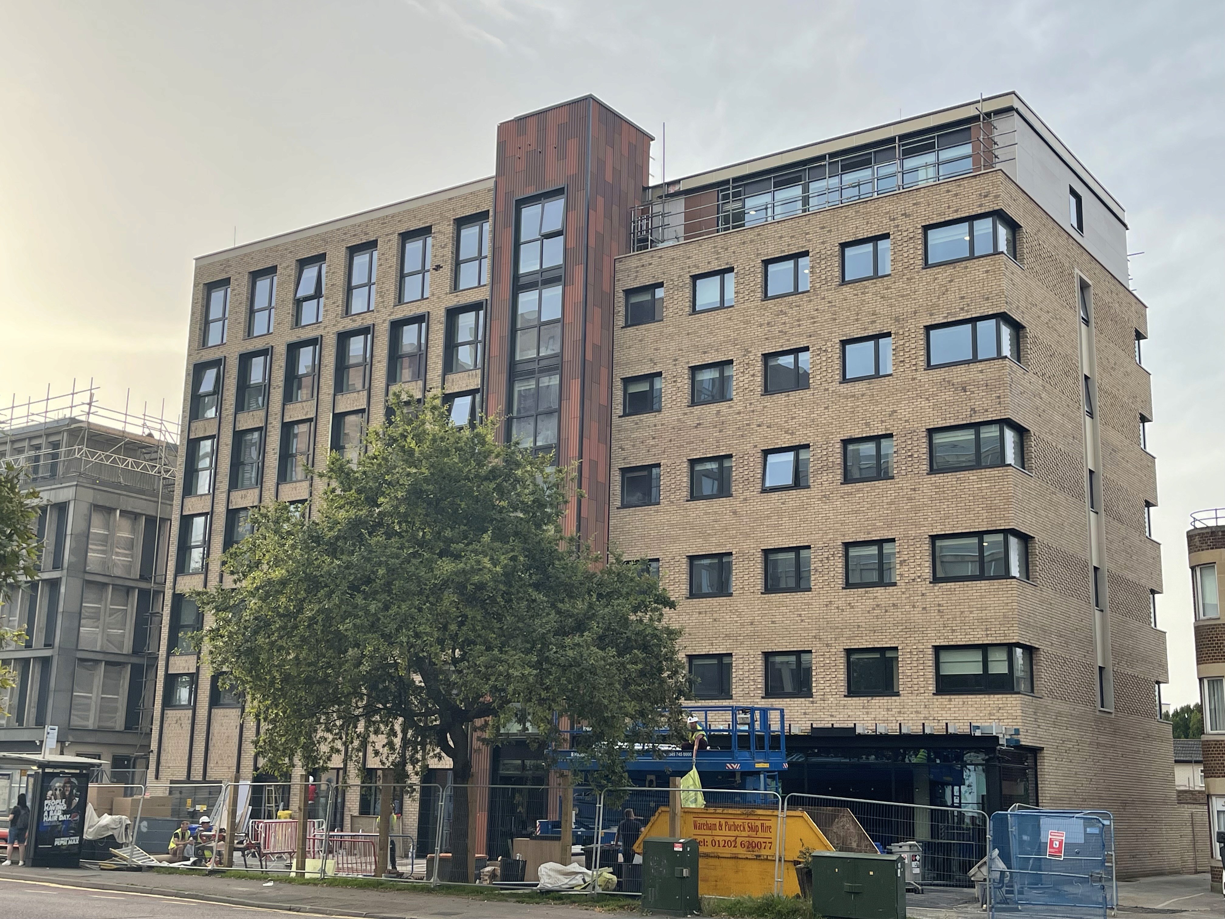 A picture of a 7-storey PBSA building completed in Bournemouth