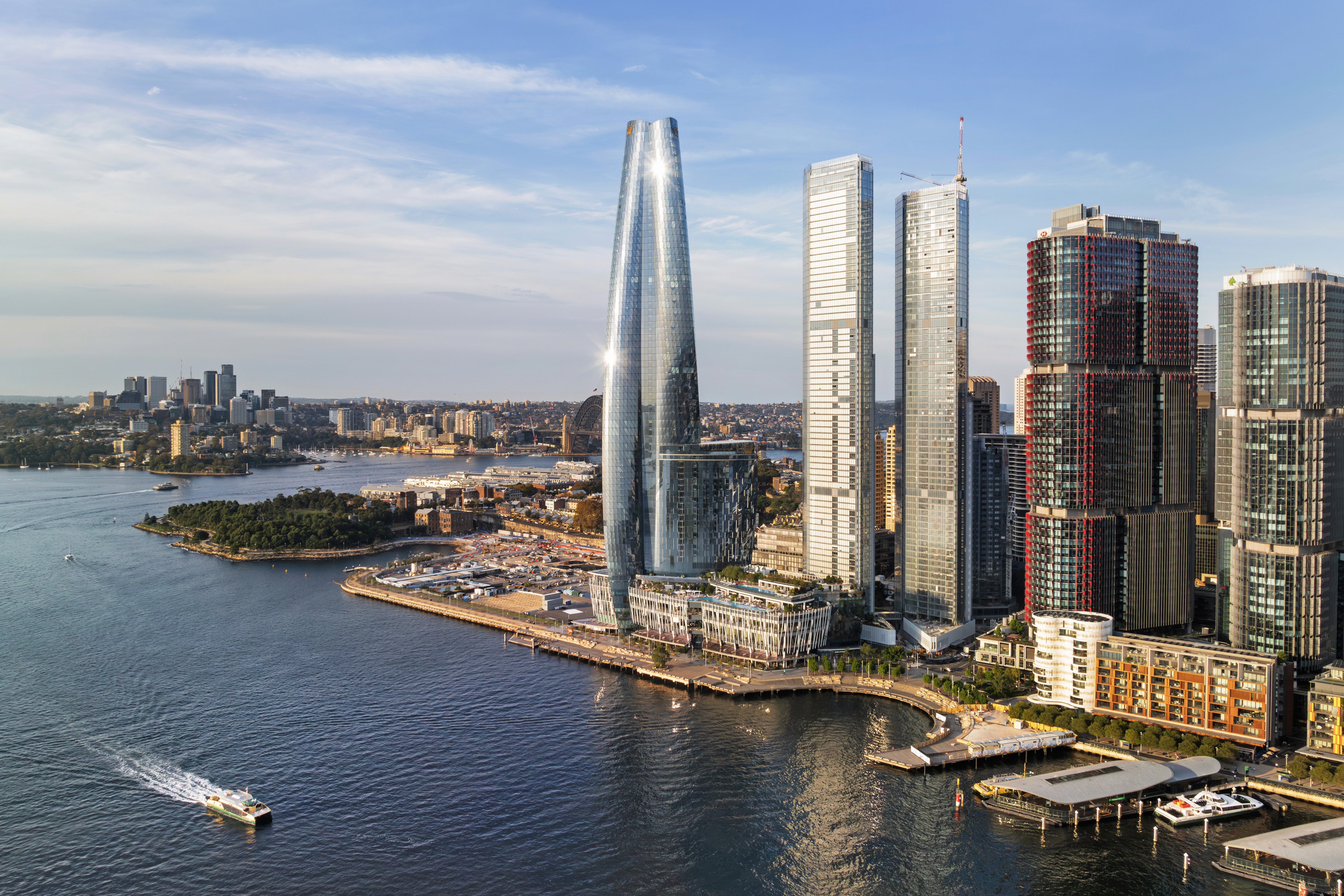 aerial view of sydney harbour