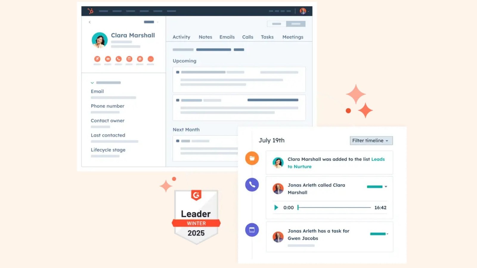 HubSpot's user-friendly interface for managing contacts