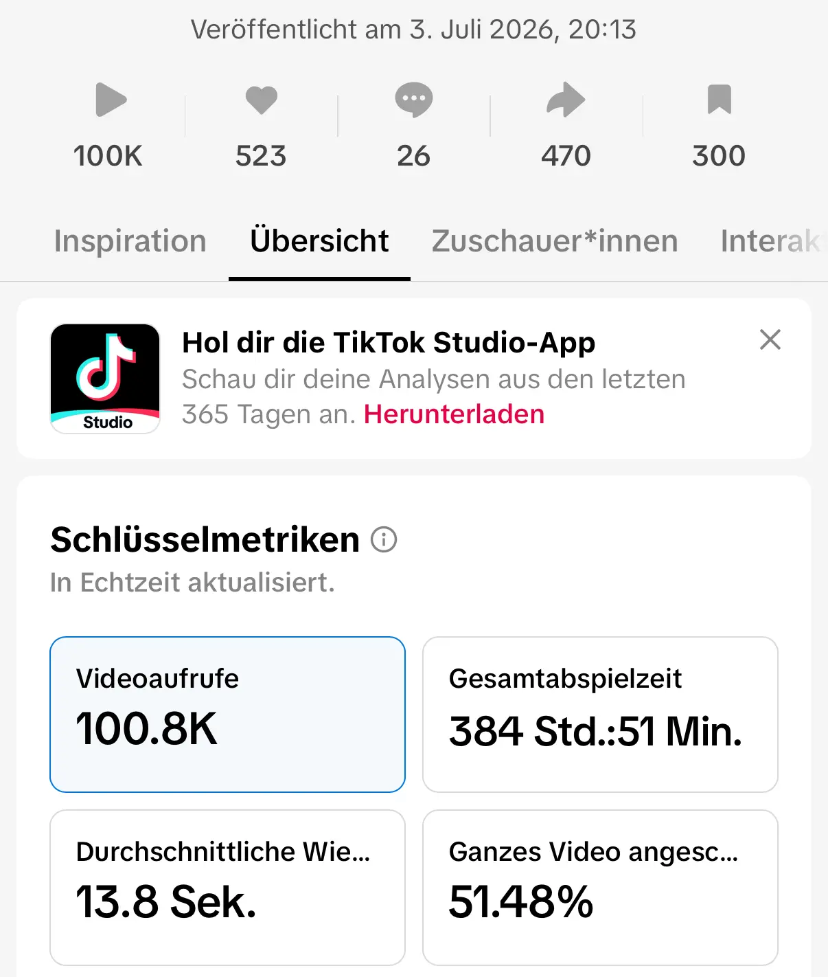 Dokumentierter Kunden-Insight: 100,8K Videoaufrufe