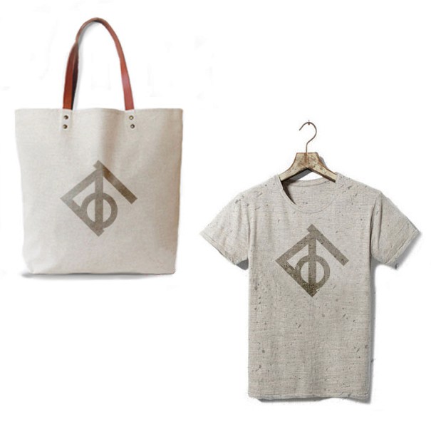 Gray bag and t-shirt with the Institute's logo