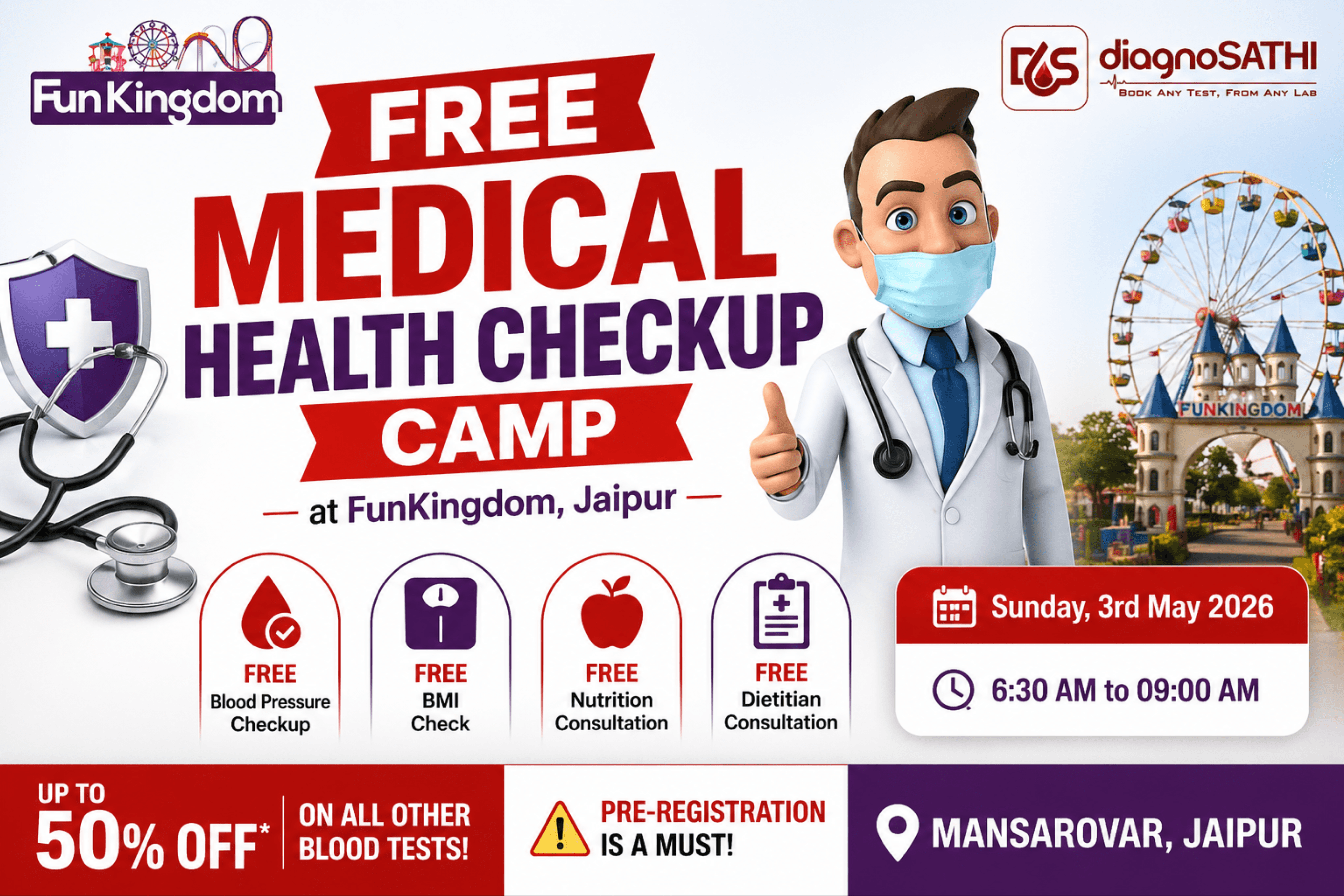 Free Medical Health Checkup Camp at FunKingdom Jaipur 
