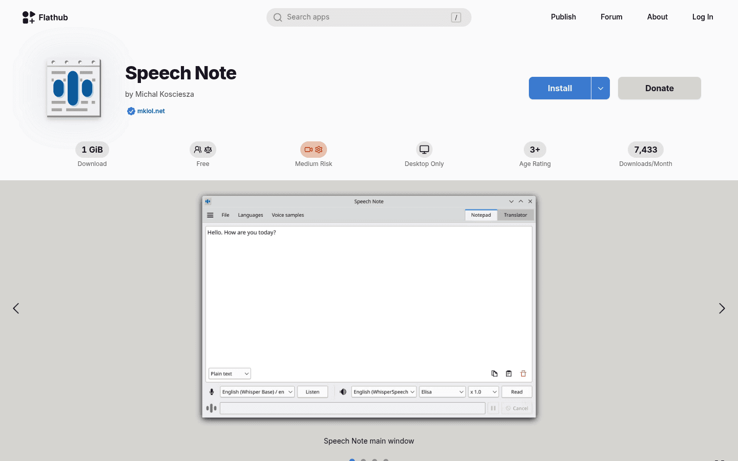 Speech Note product screenshot