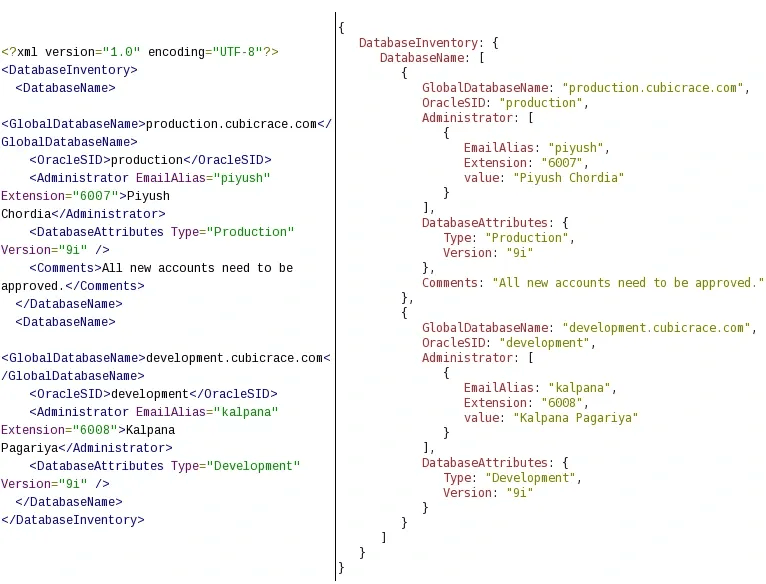 json vs xml type