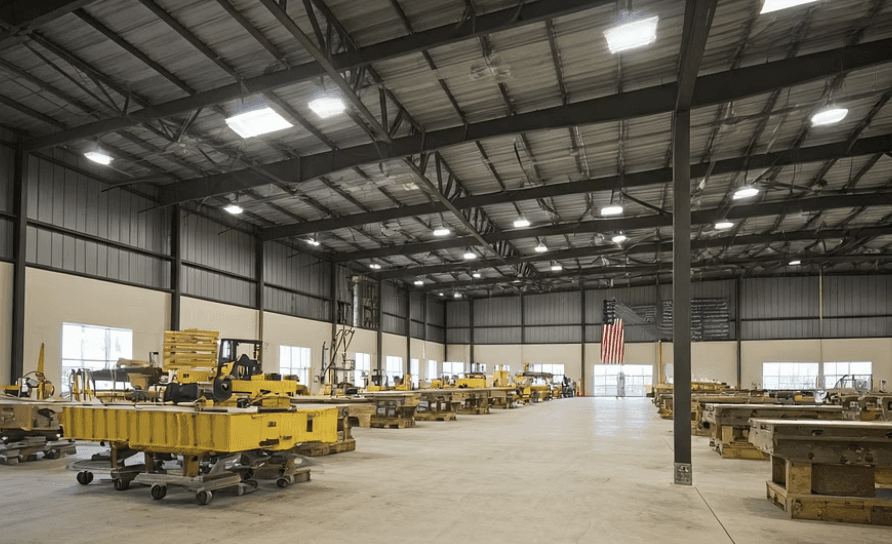 Modern glass building reflected in angled grid lines