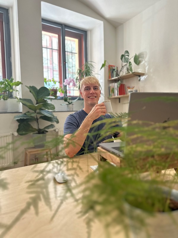 Pavel Rat working from the SLOWRAT studio in Vinohrady, Prague