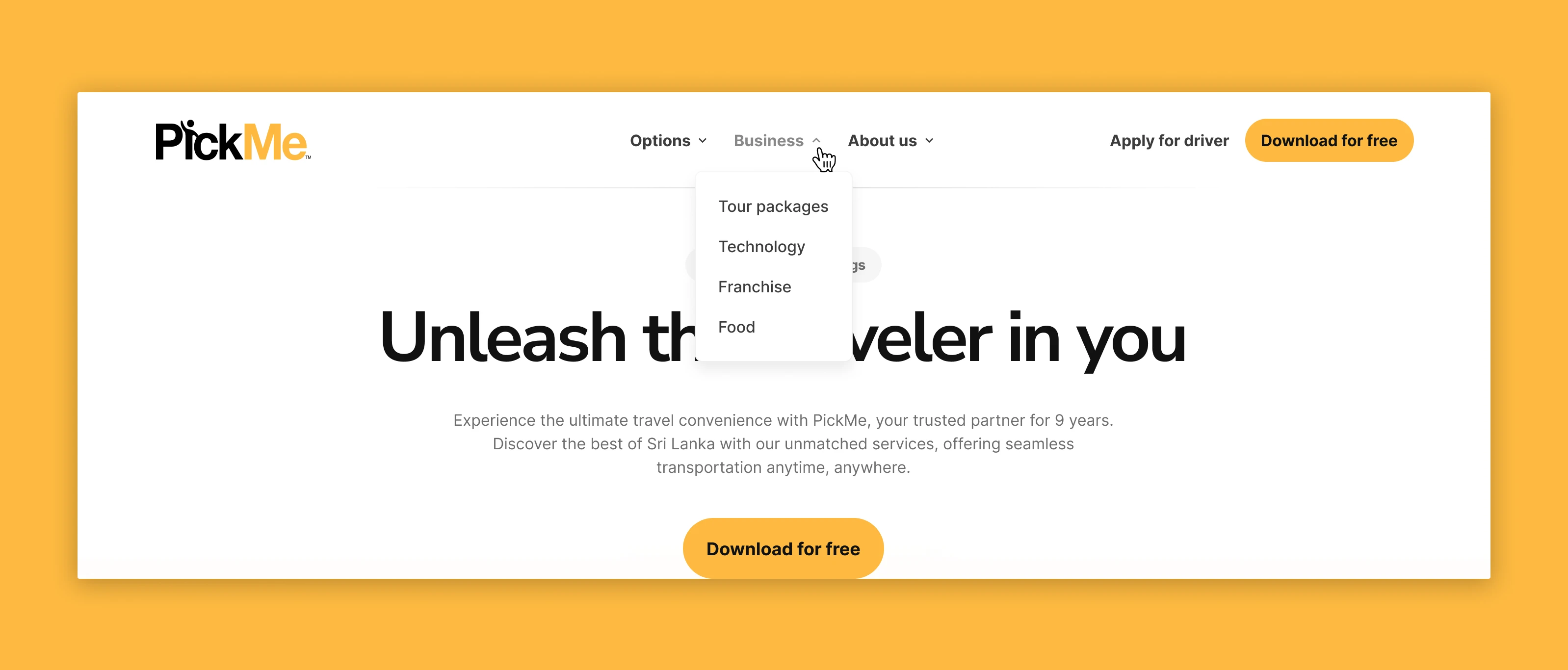 drop down navigation