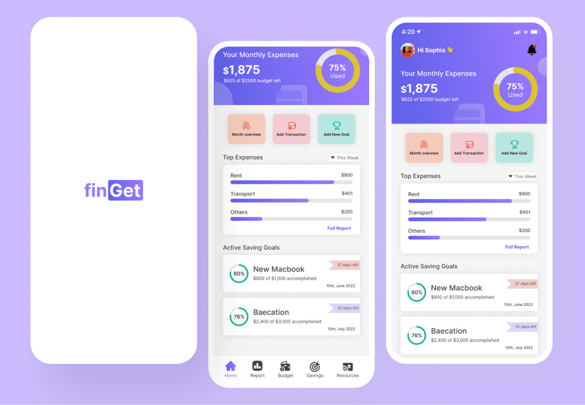 finGet Mobile Application Cover