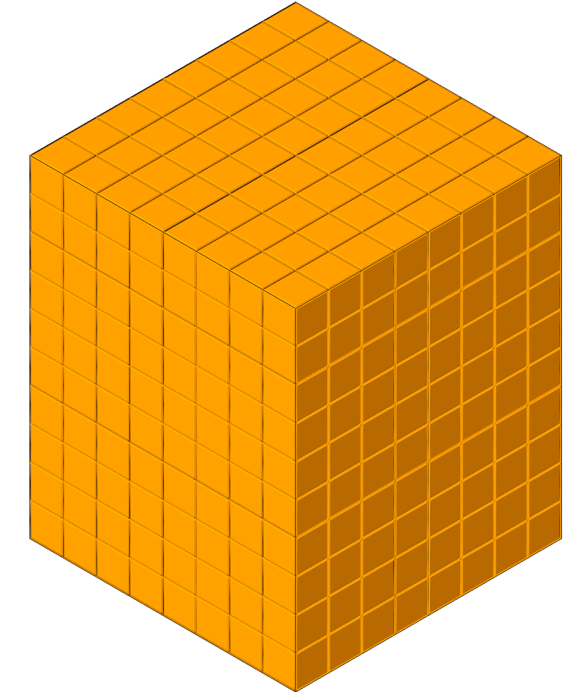 Family 2 - Cuboid with new orange plastic.